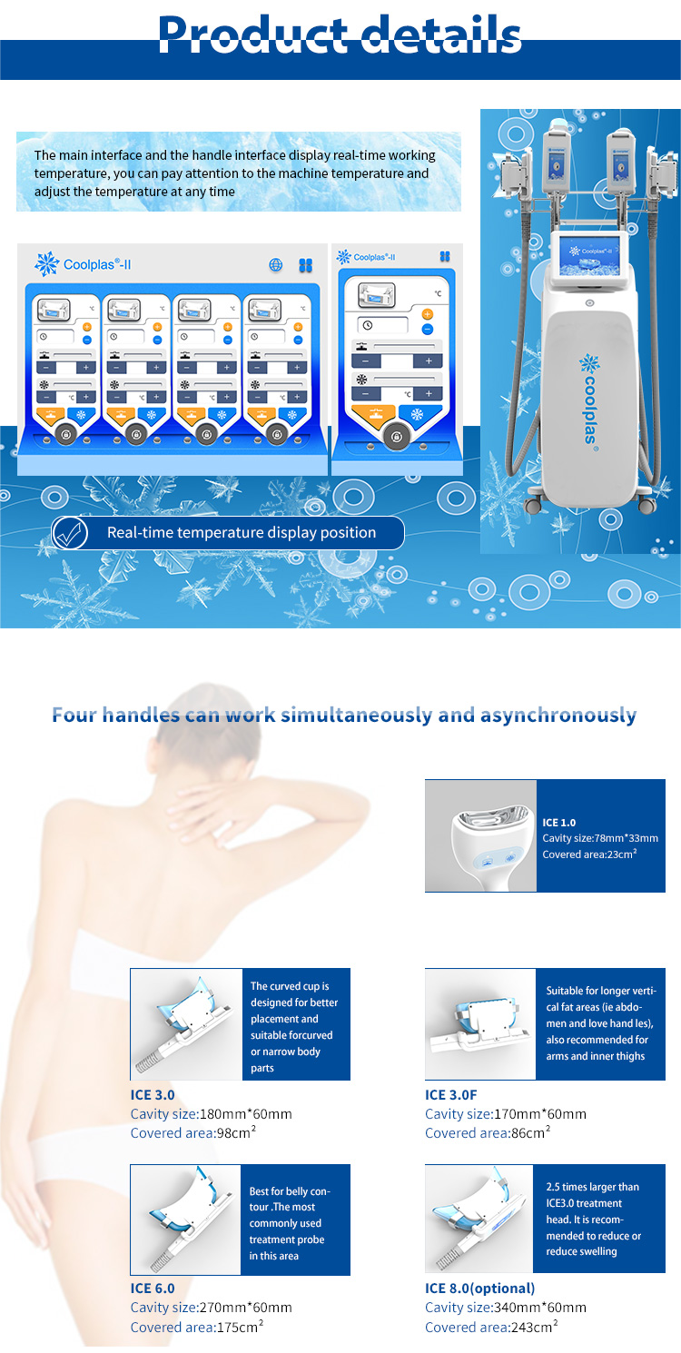 Fat Coolplas Body Firming Touchscreen Cellulite Reduction Machine