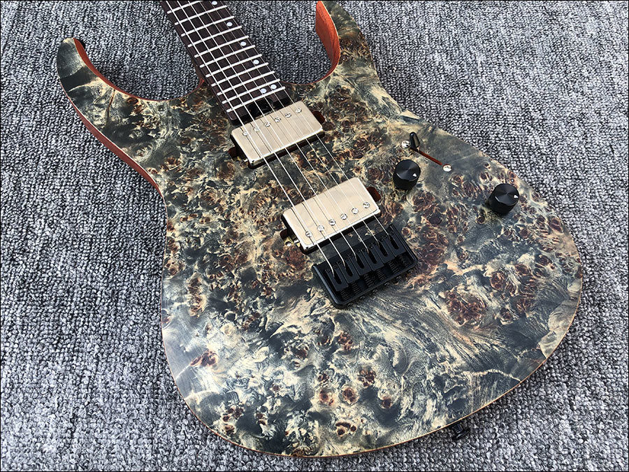 Custom Earts Electric Guitar with African Mahogany Body Black Hardware