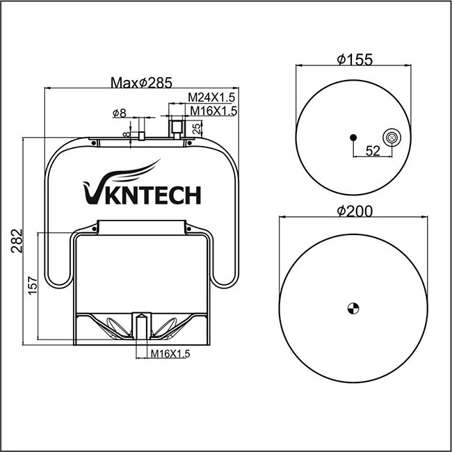Firestone A01-760-0335 Truck Air Spring For Trailer Air Bellow Replace By VKNTECH 1K4019
