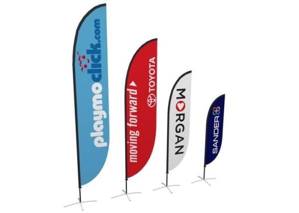 Beach Teardrop Advertising Banners Anti - Corrosion Environmental Customized