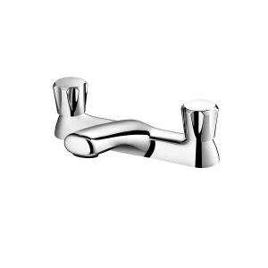 Quality Bath Taps Mixer Bathroom Filler Tub Tap Monobloc Dual Lever Chrome Brass Faucet wholesale