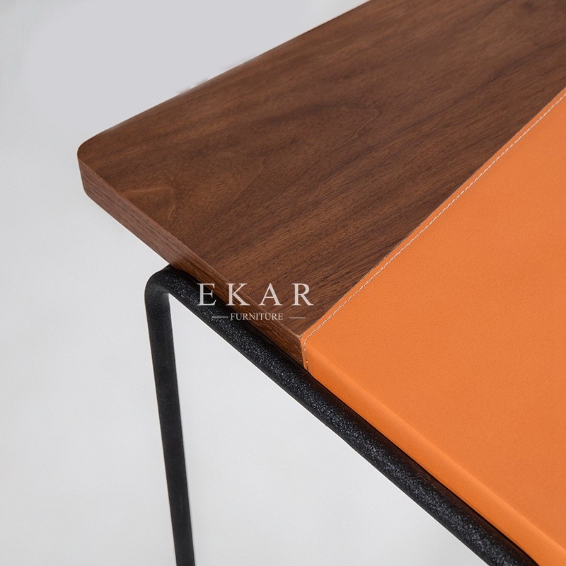 Simple Design Metal Base Study Table Modern Office Desk