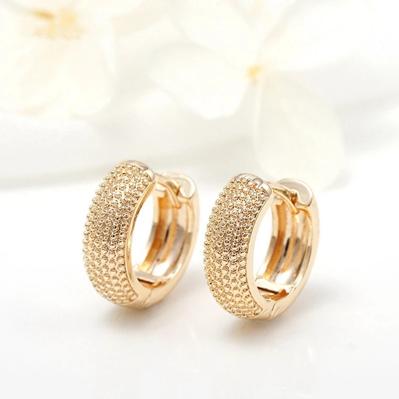 Eco Friendly 18K Gold Plated Multi Small Dot Beads Hoop Earrings For Women Girls 2021