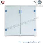 Dual Doors PP Plastics Corrosive Storage Cabinet For Acid Storage 45 Gallon