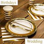 Bridal Showers Party Gold Wedding Disposable Dinnerware Sets