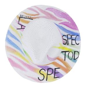 Quality Hand Painted Jazz straw Hat 2021 Animal Design Lady Paper Straw Hat Flat Top Straw Hat Beach wholesale