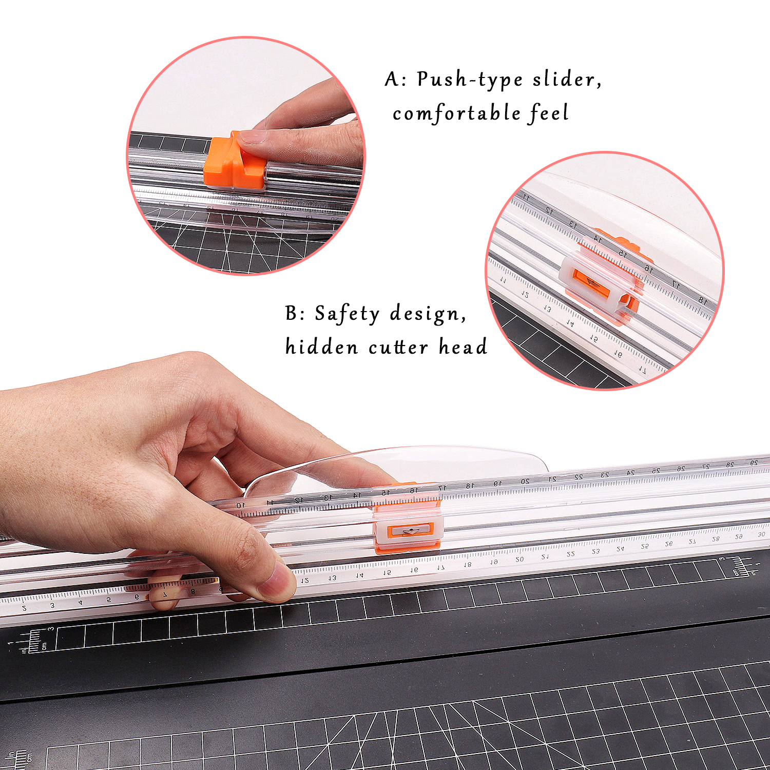 Safe A4 Paper Cutter Replacement Blade with Automatic Security Safeguard Design 24g