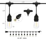 Patio 33FT 2W Shatterproof LED Outdoor Bulb String Lights