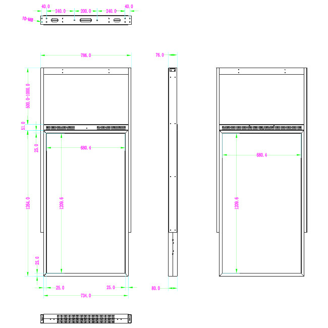 55 Inch Double Sided LCD Screen Tv Digital Advertising Signage 3000 Nit
