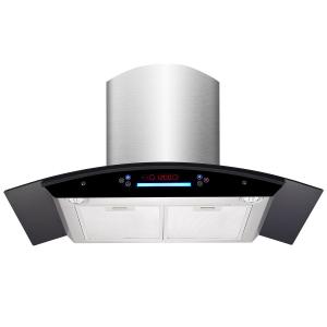 Quality Integrated Arc Glass Chimney Hood 900mm Cooker Hood wholesale