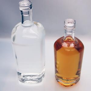 Quality Heavy Base Flint Clear Glass Liquor Bottles 375ml 1000ml Extra White wholesale