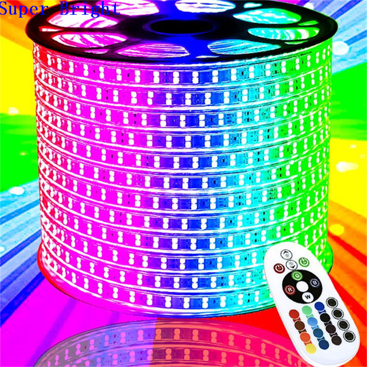 100m RGB Strip Light IP65 Waterproof Warm White LED WiFi Remote Control DMX Compatible Flexible Design for Landscape Use
