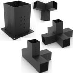 Powder Coated Outdoor 3 Way Pergola Lumber Roof Corner Connector for 4x4 6x6