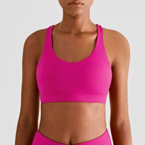Quality Customized Logo Adult Female Yoga Bra Padded Ladies Seamless Women Pink Sports Fitness Bra Top wholesale