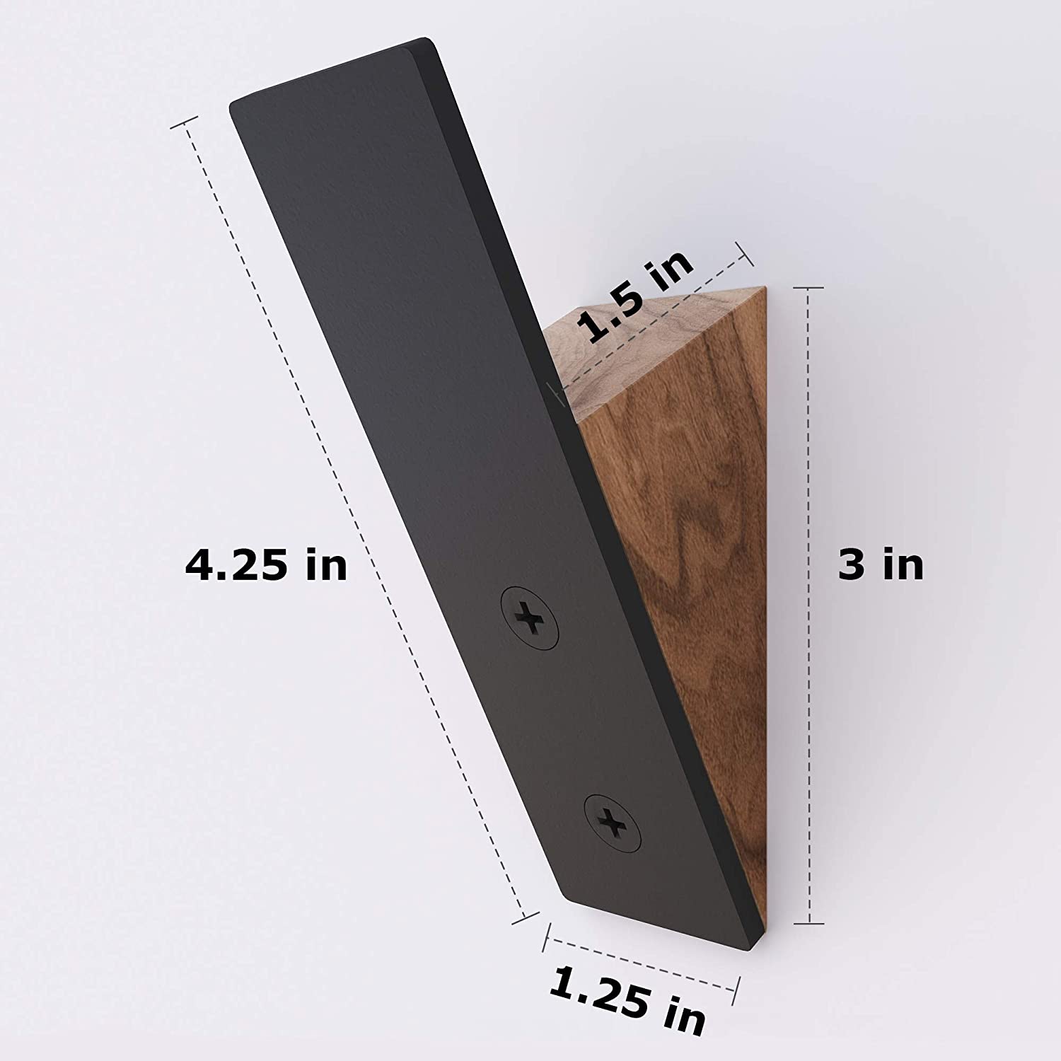 Standard Black Walnut Hooks for Hanging Coats Wall Hooks Decorative Wall Hooks