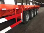 3 Axle Flatbed Semi Truck Trailer 30t 60t For Container Carrying
