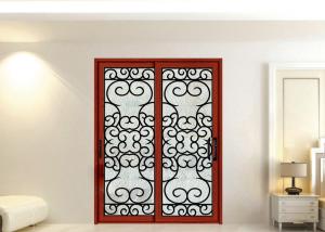 Quality Wrought Iron Security Doors Glass Agon Filled 22*64 inch Size Shaped Wrought Iron Exterior Doors wholesale