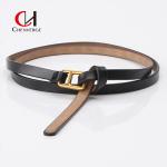 OEM Women's Cowhide Belt Without Holes Retro Simple Thin Waist Belt
