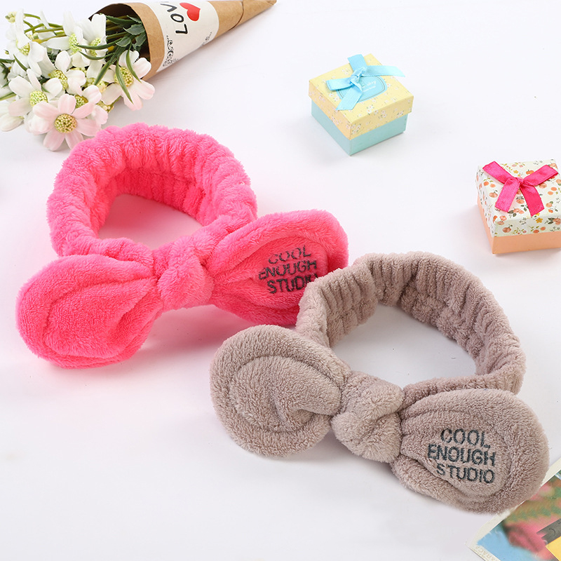 Adjustable Elastic Hair Band Ties Facial Makeup Headbands Facial Cosmetic Bow Knot