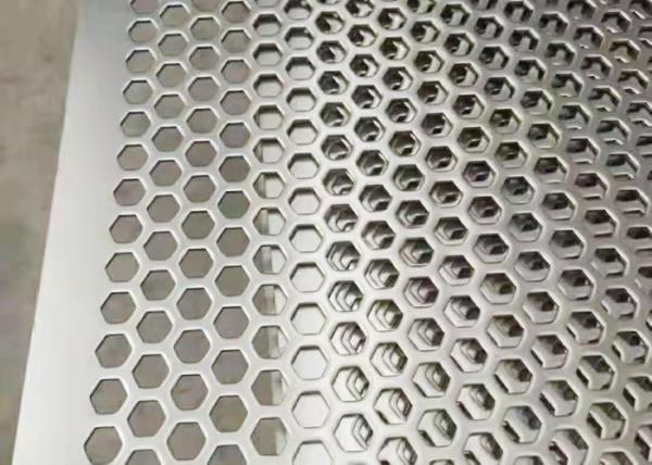 Cheap Length 2m 7mm Hexagonal Hole Perforated Metal Mesh White for sale