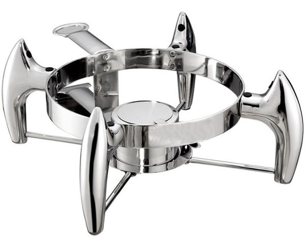 6.0Ltr Round Hydraulic Chafing Dish Full Stainless Steel Lid Induction Or Spirit