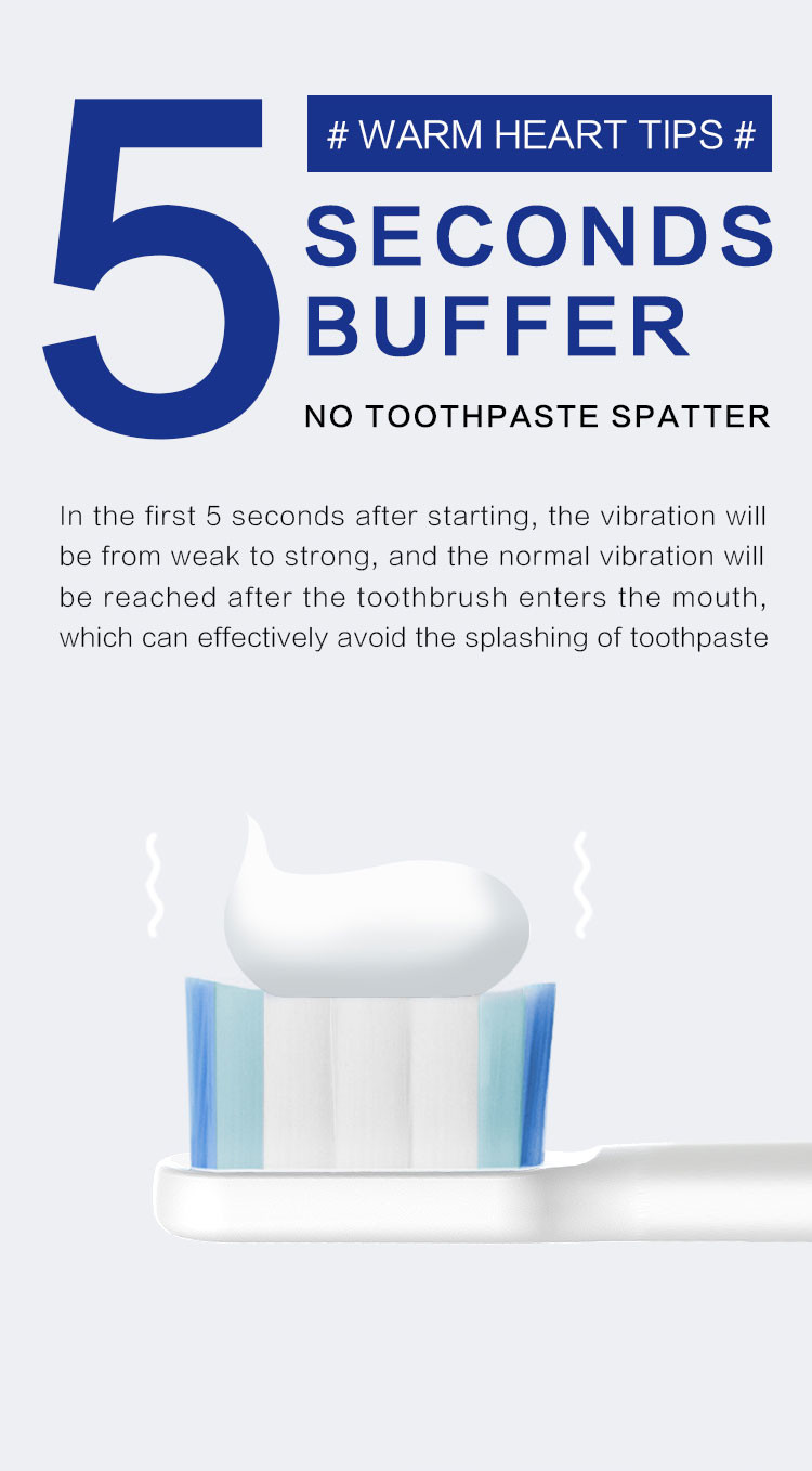 Vibrating Sonic Power Toothbrush Rechargeable Magnetic Adsorption USB Charging
