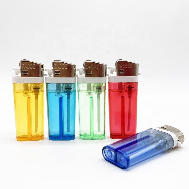 Dy-60 Transparent Color Cheap Price Plastic Cigarette Flint Gas Lighter
