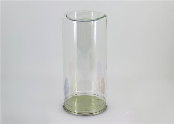 Large capacity food grade Clear Plastic Cylinder PET canister For dry fruit ,