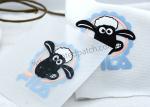 Embossed 2D Sheep Heat Transfer Clothing Labels SGS Approval