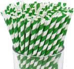 Orange And White Striped Paper Straws
