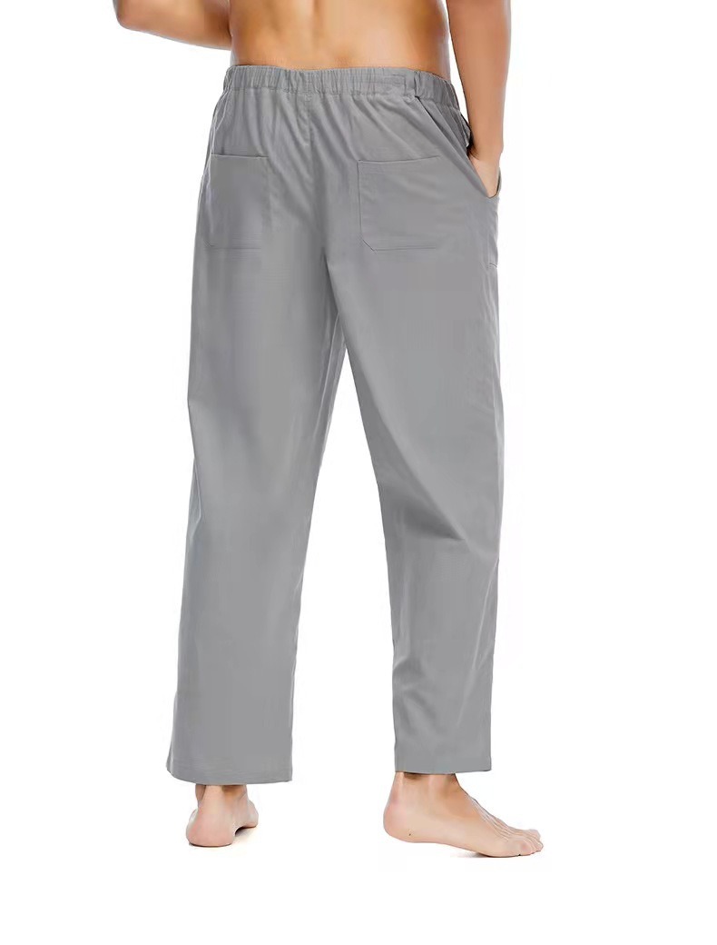 Men&prime;s Casual Linen, Cotton and Linen Trousers