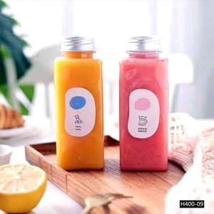 Quality Disposable Plastic Beverage Bottles 16 Oz 400ml Clear Square PET Bottles BPA Free wholesale
