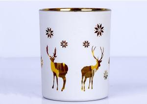 Quality Carved Gold Ancient Castle Christmas Glass Candle Jar For Home Decoration wholesale