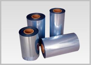 Quality 53% Shrinkage 45mic Shrink PVC Labels Film Rolls For Heat Shrinkable Bands wholesale