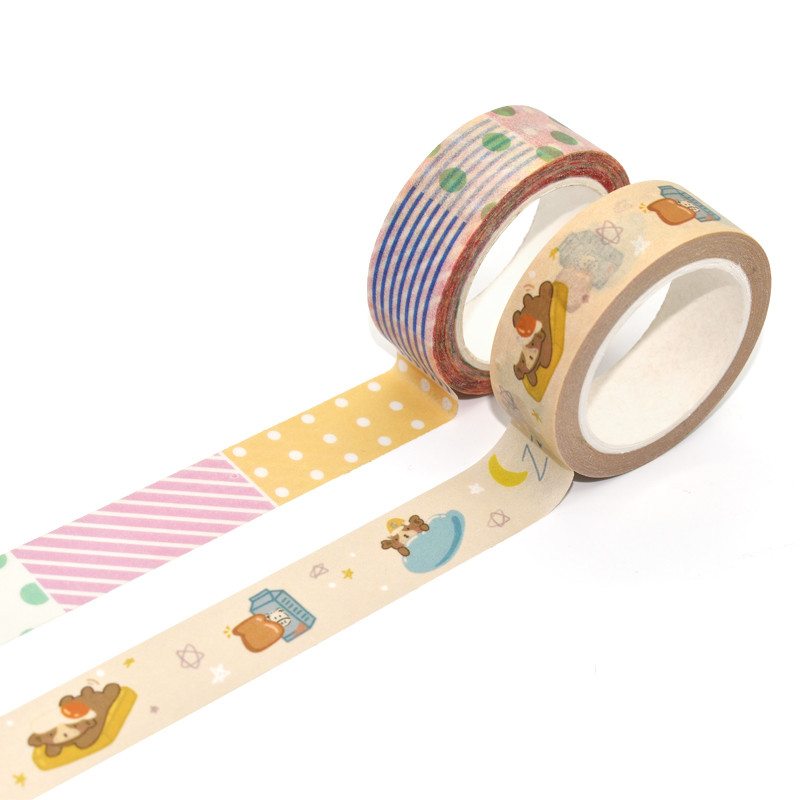 UV Resistant Adhesive Rainbow Washi Tape For Gift Box Packing