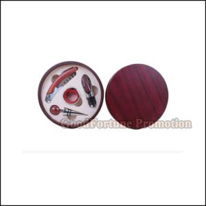 Quality Promotioal 4pcs set wood stainless steel bottle opener corkscrew stopper wood case wholesale