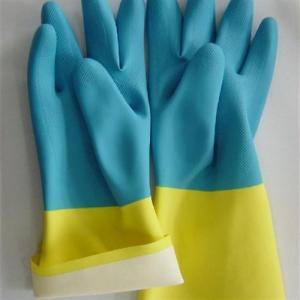 Quality Kitchen Cleaning Neoprene Bicolor Industrial Glove 33Cm Length Chemical Resistant wholesale