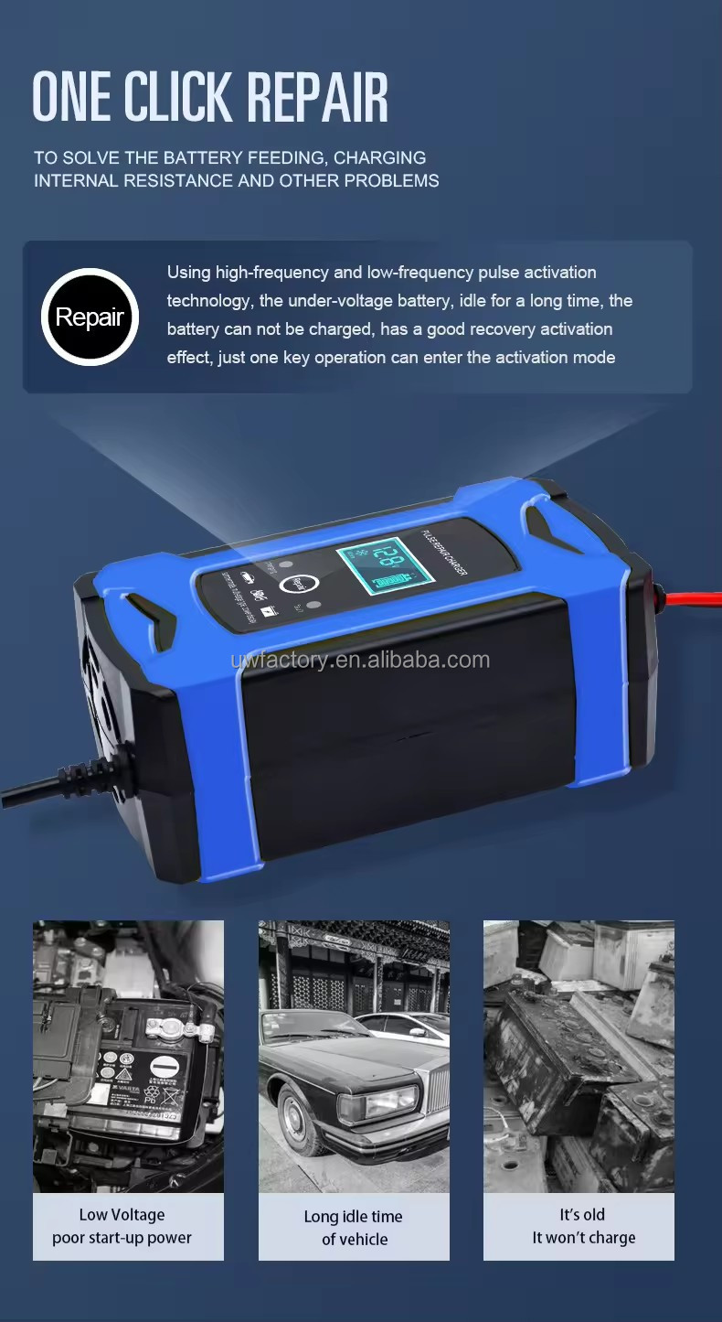 Portable Super Capacitor 12v 6a Battery Repair Charger for Power Bank OTP Protection Current Protection