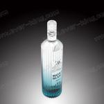 Fancy Clear Flint Liquor Vodka Glass Bottles Round Shaped Custom Logo