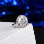 Sexy Lady White AAA CZ 925 Stamp Ring Full Size Women Sterling Silver Jewelry