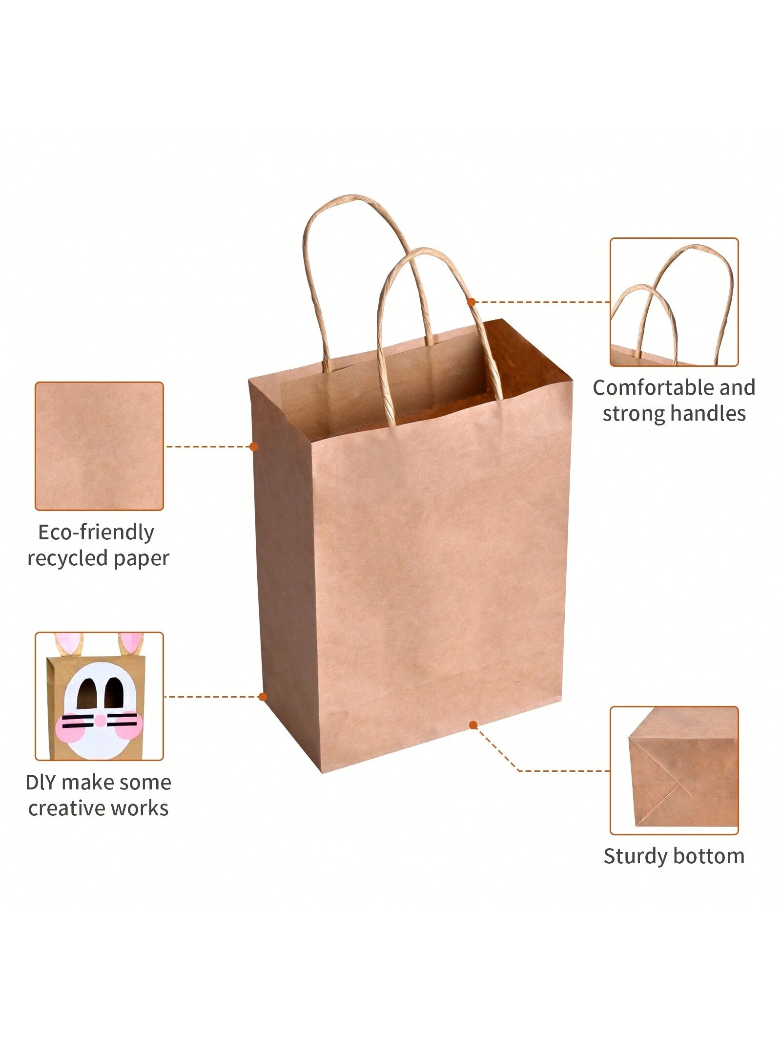 Offset Flexo Printing Kraft Paper Bag Eco Friendly Gift Packaging