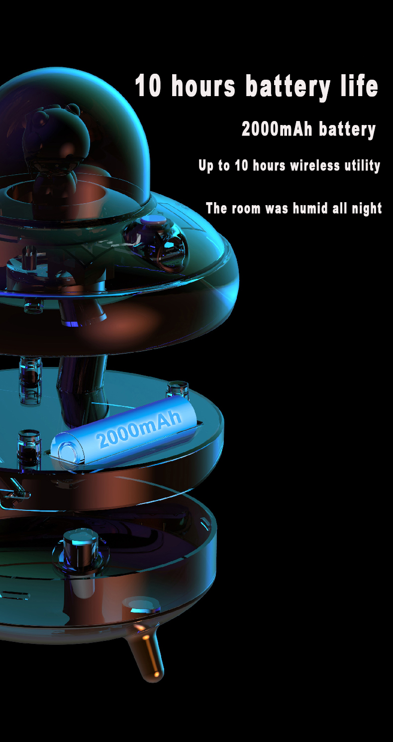 Wireless Rechargeable 400ml UFO Astronaut Humidifier USB 5V