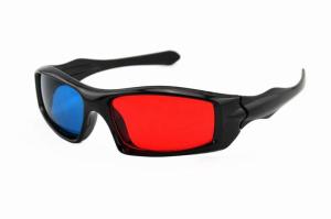 Quality Passive Plastic Red Cyan 3D Glasses , Anaglyph Red Blue Glasses wholesale