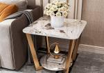 Stainless Steel SS Edge Sofa Side Table Marble Top No Storage