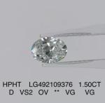 1.5 Carat Oval Lab Grown Diamond HPHT EX Cut D VS2 Diamond
