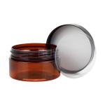 Amber Plastic Cream Jar Packaging With Black Screw Lid 100ml