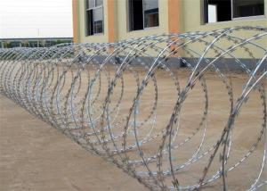 Quality Heavy Duty Galvanized Razor Wire , Barbed Concertina Barbed Tape wholesale