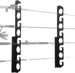Behind Doors Fishing Rod Storage Rack Holds 9 Rods for Home Store Cabin Garage