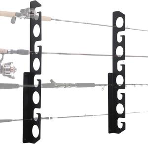 Quality Behind Doors Fishing Rod Storage Rack Holds 9 Rods for Home Store Cabin Garage Basement wholesale