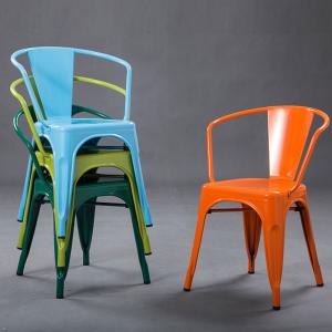 Quality Cold Rolled Steel Metal Dining Chair Stackable Breathable Powder Coating wholesale